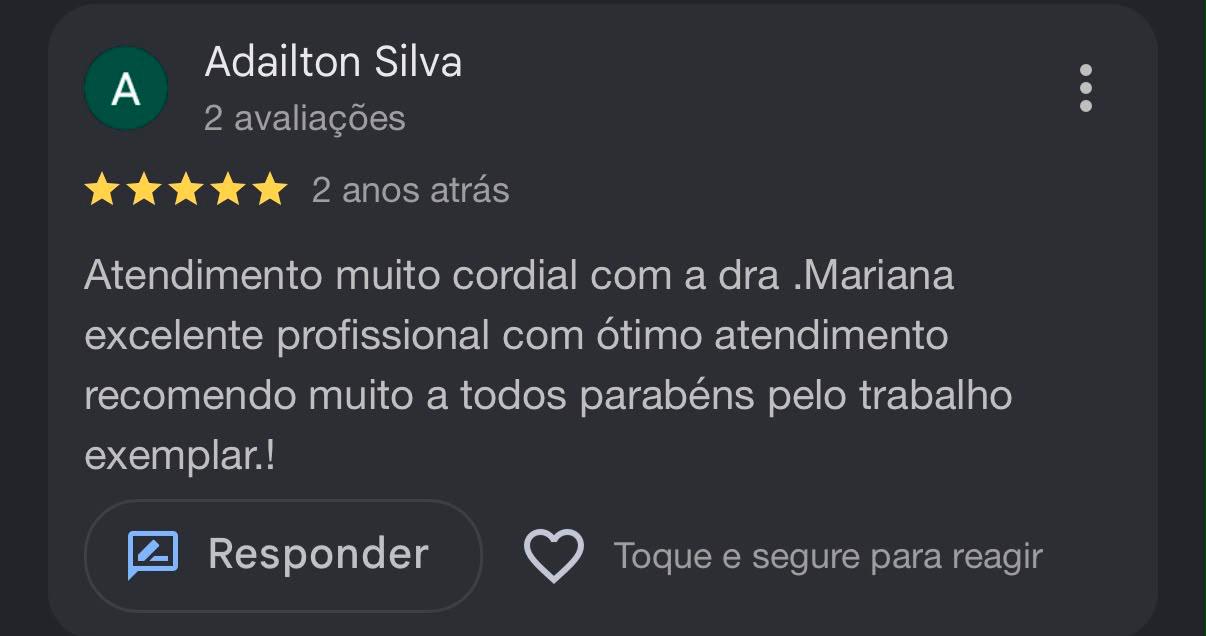 Avaliação de Adailton Silva no Google